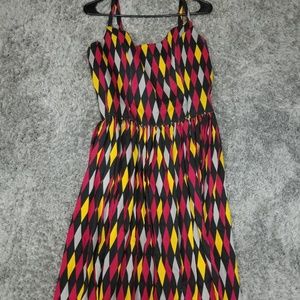 Harlequin print dress